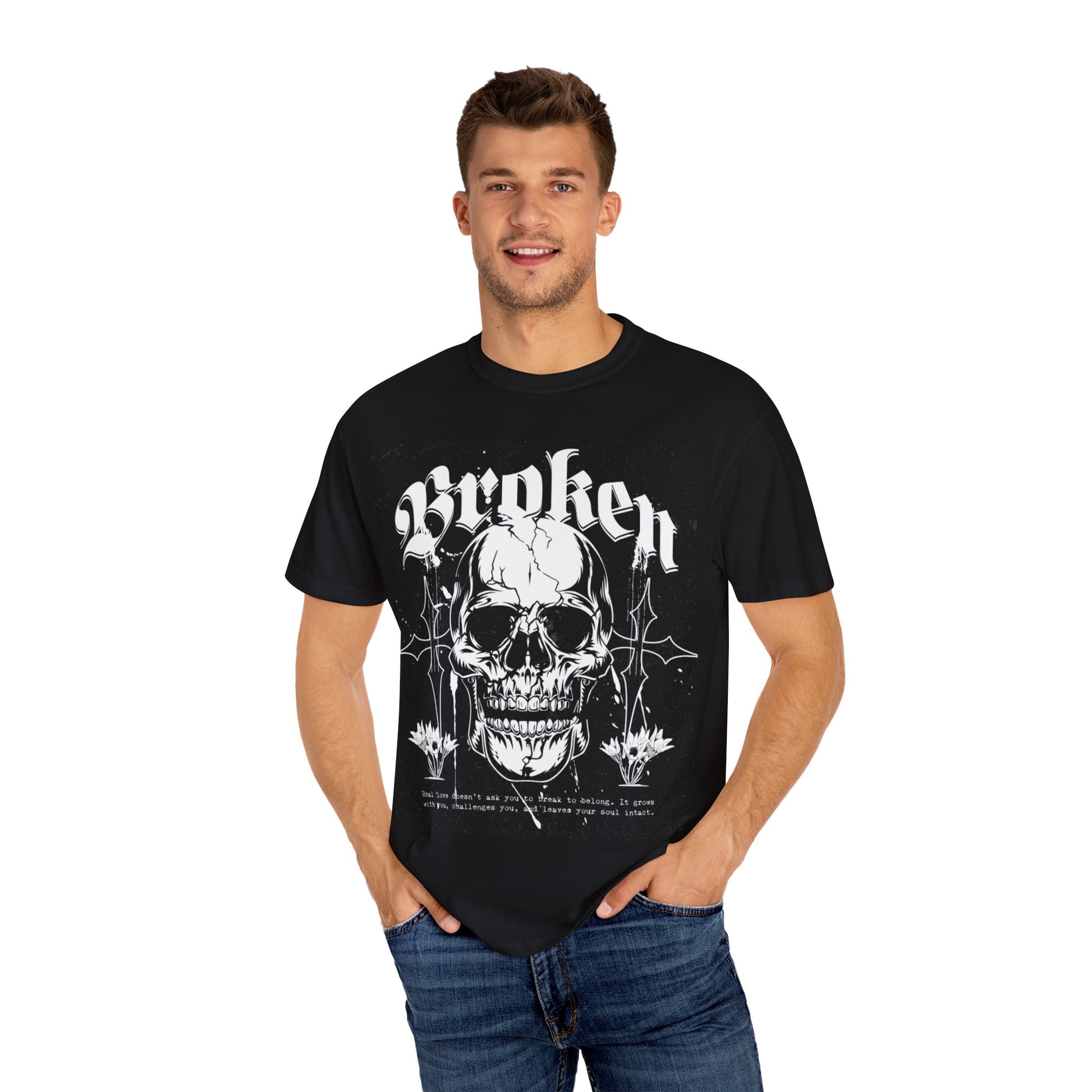 💀 DROPSOUL – "Broken" Skull Statement Tee T-Shirt